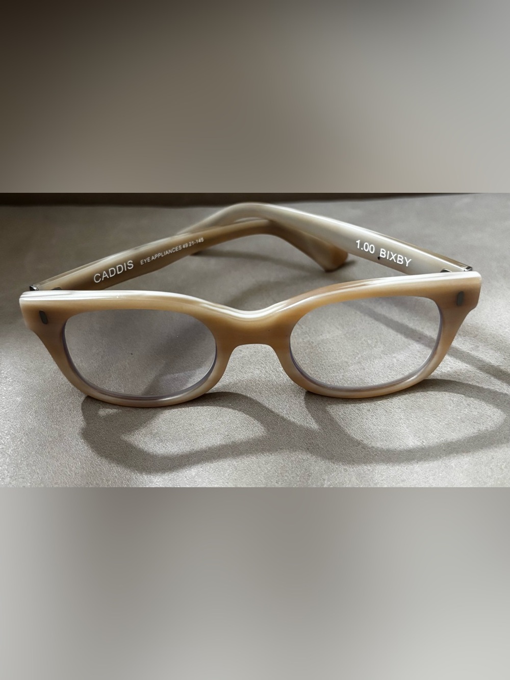 CADDIS Bixby Reading Glasses +1.00 Matte Beige Blue Light Readers